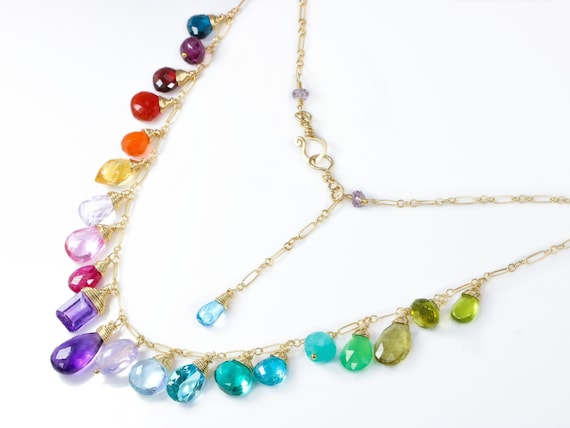 etsy gemstone necklace