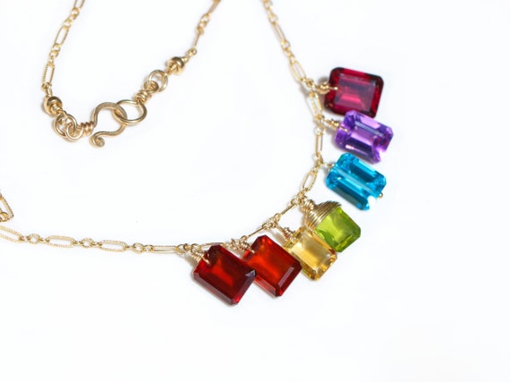Rainbow necklace on sale fine jewelry