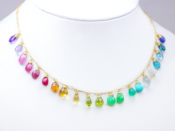 Rainbow stone hotsell necklace