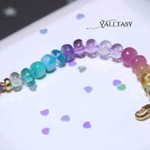 14K Solid Gold Pastel Gemstone Extender: Silk Knotted Bracelet or Necklace image 4