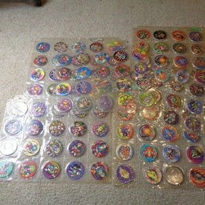 Pogs / Milk Caps / cybership kaps pogs 1990 / lot 90&#39;s 80s  slammers/vintage lot 120 sealed
