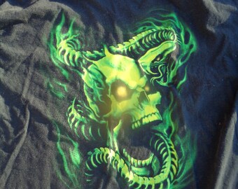 vintage 90s gothic skull t-shirt ,  screaming devil  shirt 80s t-shirt, , Goth Shirts Satanic witch satan witchcraft