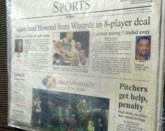 Death of Dale Earnhardt newspaper/Sporting /Memorabilia  / Collectible/Dallas Morning newspaper / Original news paper/ vintage newspaper