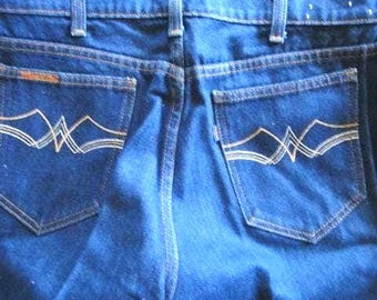 Rare 70s orange label Levi's "Movin' On" Jeans , Vintage 80s Levis Dark Wash Jeans -  On size 36 /Disco unisex jeans