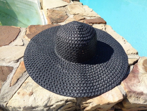 Womens summer floppy hat 1980s Kentucky Derby Wid