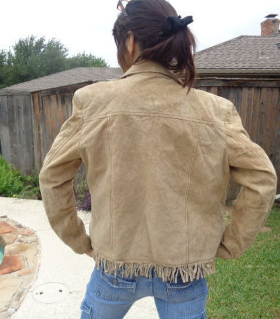 Vintage 80's Jou Jou fringe suede leather jacket
