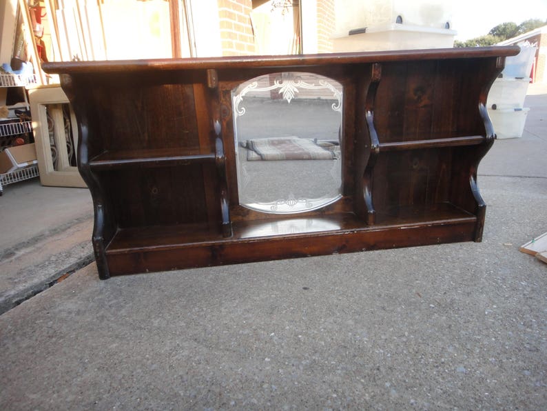 Classic Mirrored Waterbed Headboard 1970's solid wood PICK Etsy