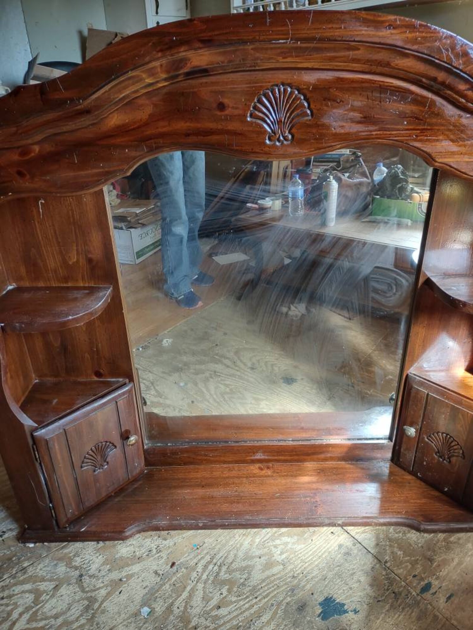 Classic Mirrored Waterbed Headboard 1970's Solid Wood/ 80s Etsy