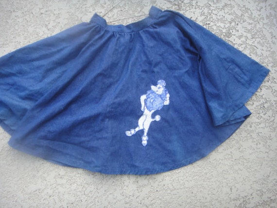vintage 80"s poodle skirt sock hop poodle jean sk