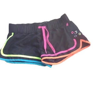 70S   OP neon sexy shorts , Lightweight Running Short Shorts  hoochie shorts with pocket , booty shorts