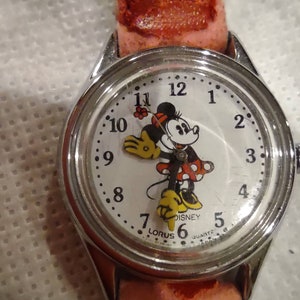 Vintage 80s Lorus Disney Mini Mouse Watch,  Vintage  Mickey Mouse watch , rare Mickey Mouse