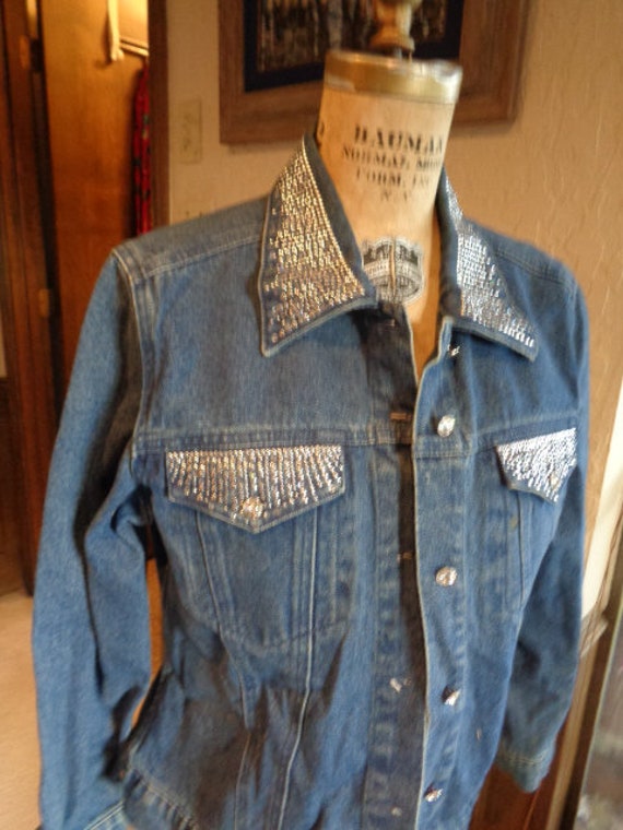 Christine Alexander M bling jean jacket , vintage