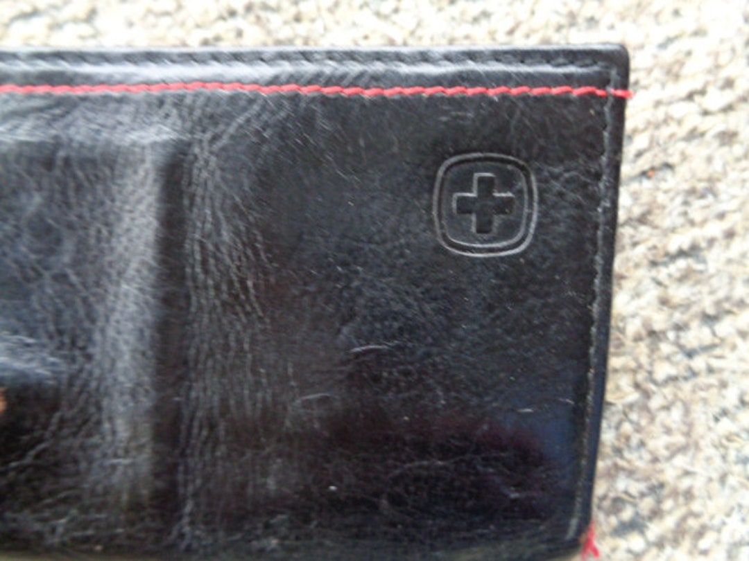 Swiss Military Wallet Black Men's Wallet Genuine Leather Etsy