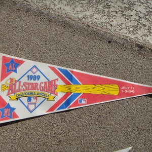 Baseball Pennant Sports, vintage 80&#39;s All Star Game California Angels Baseball Red Pennant Sports Wall Decor   Wall Decor