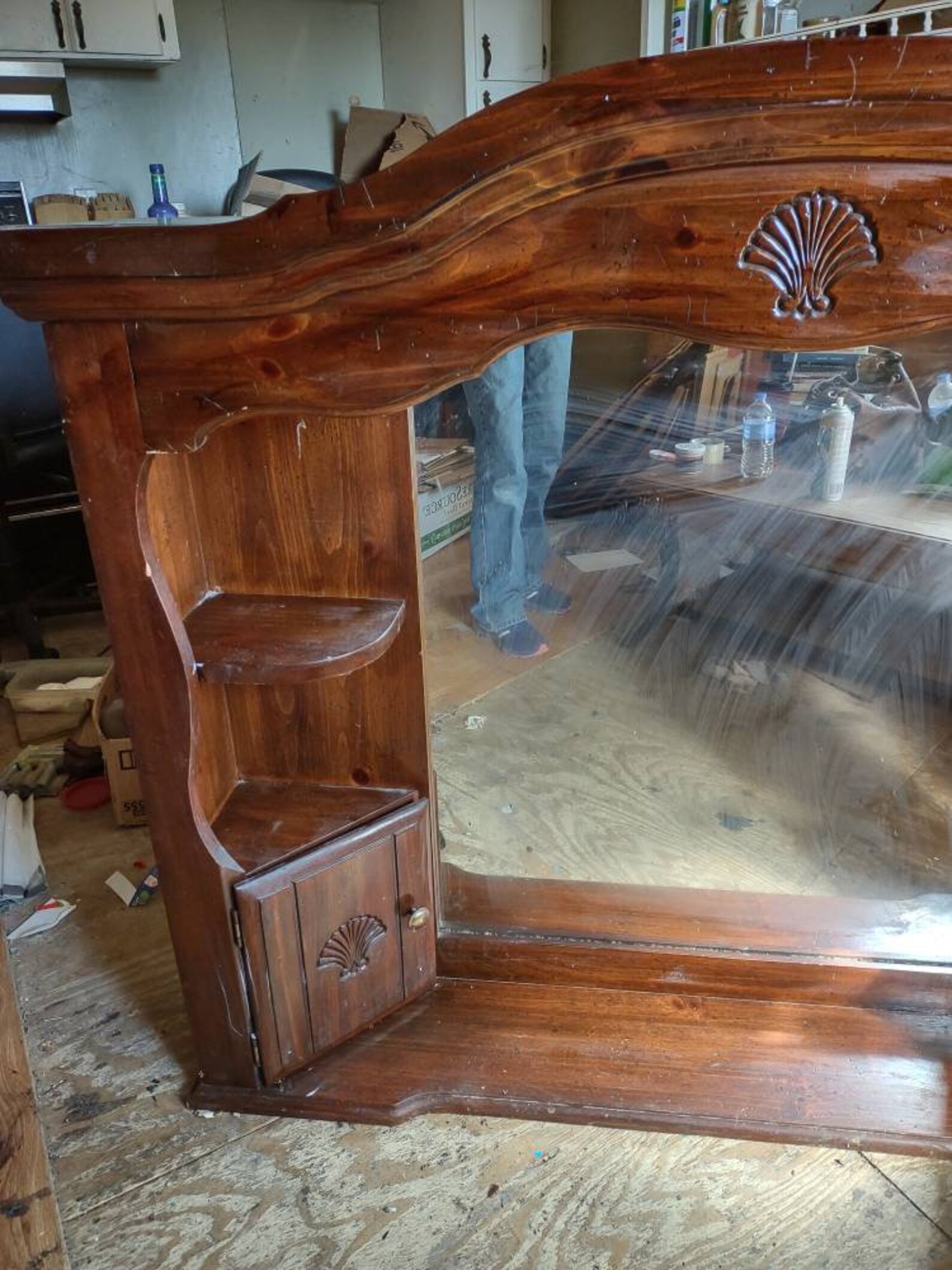 Classic Mirrored Waterbed Headboard 1970's Solid Wood/ 80s Etsy