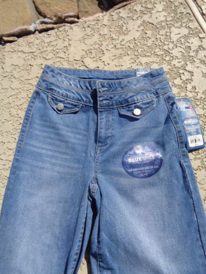 Y2K Blue Spice High Waist Flare Wide 