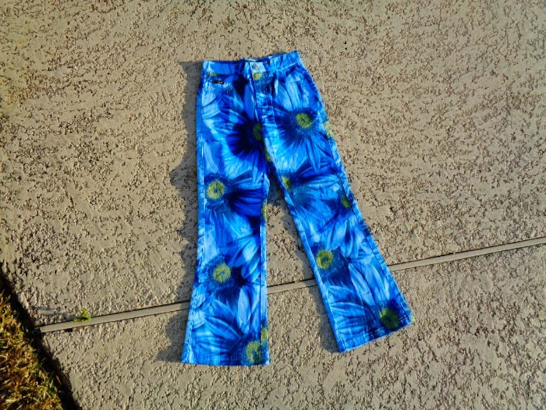 girls jeans NWT blue flowers flower powerjeans NWT Dead Stock NOS Valentin/'s for her 11 12 inseam