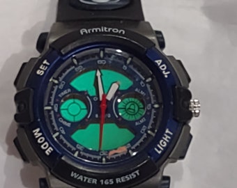 Men's Armitron digital watch multiple functions face water resistant wristwatch