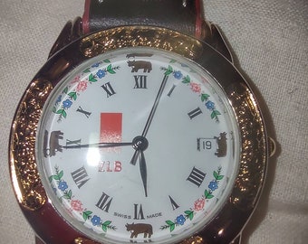 Watch, Swiss made Wrist Watch vintage 80s women's watch Christmas gift