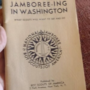 1937 Boy Scout of America Washington National Jamboree Handbook Boy Scouts of America BSA Booklet Rare first edition