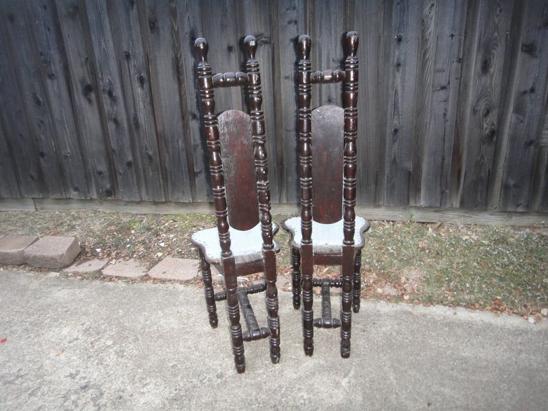 High Back JACOBEAN Style Spanish Hall Chair prayer Chairgothic Antique