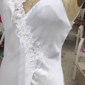 Vintage 70s 80s  Lingerie Cacique white sexy long floral lace , wedding lingerie