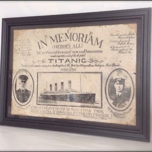 Titanic disaster aged reproduction Victorian print - A4 size.
