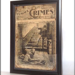 Aged reproduction Famous Crimes magazine Jack the Ripper cover Art Print A4 size