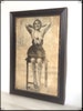 Aged reproduction Victorian Tattooed Lady print A4 size 