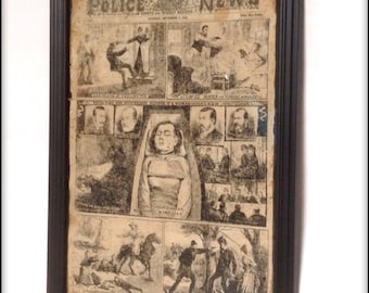Hand Aged Jack the Ripper Art Print – Victorian True Crime Decor