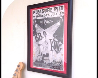 Aged reproduction vintage BB King gig poster - A4 size.
