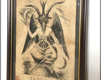 Baphomet Aged Reproduction Print A4 size
