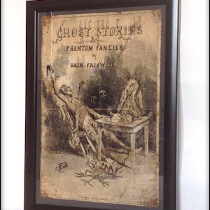 Aged reproduction Victorian print - 'Ghost Stories & Phantom Fancies' A4 size.
