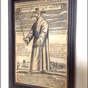 Plague Doctor #1 aged reproduction print - A4 size.