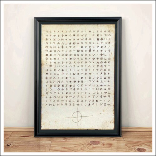 Zodiac Killer Cryptogram Reproduction - Art Print A4 size.