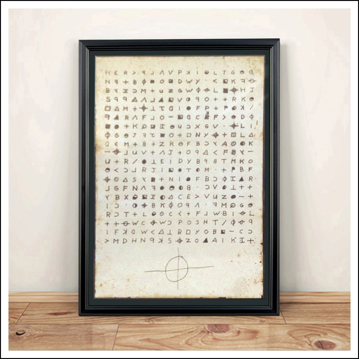 Zodiac Killer Cryptogram Reproduction - Art Print A4 size.