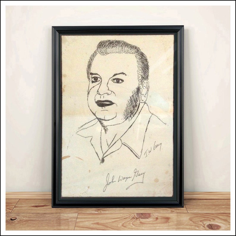 John Wayne Gacy Autoportrait John Wayne Gacy self portrait aged reproduction print Art | Etsy