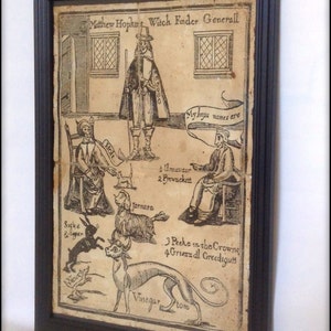 The Witchfinder General Matthew Hopkins aged reproduction print - A4 size.