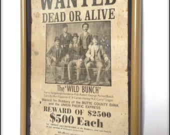 The Wild Bunch aged reproduction Wanted poster - Art Print A4 size.