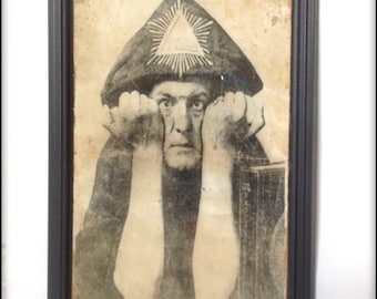 Aleister Crowley hand aged reproduction print - A4 size.