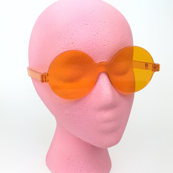1970's Deadstock Italian Plastic Shades In Orange