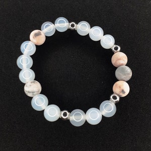 Elastic bracelet for women,Handmade bracelet with semi-precious stones zebra jasper, gift for her