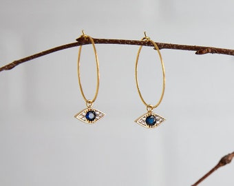 2.5cm ring earrings, eye pendant earrings, stainless steel rings