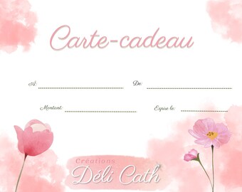 Certificat-cadeau bijoux, carte-cadeau bijoux