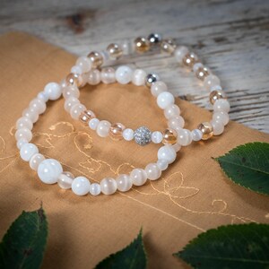 Elastic bracelet duo of elastic bracelets with semi-precious stones