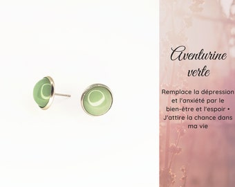 Earrings 12mm semi-precious stones,Hypoallergenic stainless steel earrings,birthday gift