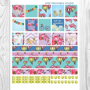Mini Happy Planner,hot Balloons Planner Stickers Printable, Vintage Kit ...