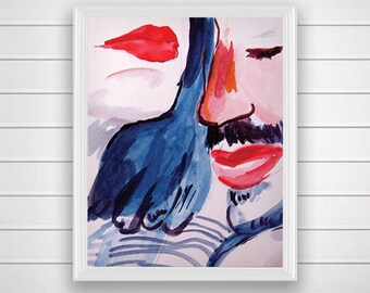 Couple Wall Art,Watercolor couple Wall Art Printable\Digital Download Art,Wall Decor, Abstract Modern Home Decor Wall Art, INSTANT DOWNLOAD