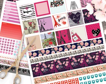 Mini Happy Planner,Paris Planner Stickers Printable, Paris Mini Happy planner, Weekly Kit,Printable Sampler,Instant download