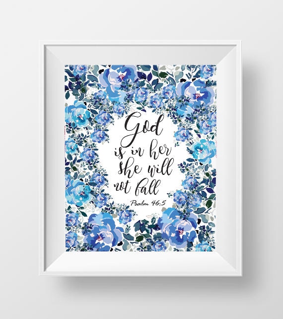 Bible Verse Wall Art Calligraphy Art Printablefloral Artgod Etsy